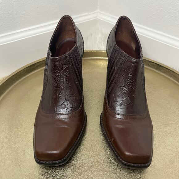 ANTONIO MELANI Brown Leather Booties Size 9 - Picture 3 of 12